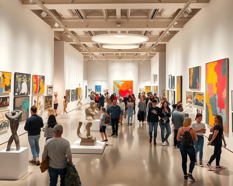 Museumrondleiding door een kunstgalerij vol moderne werken