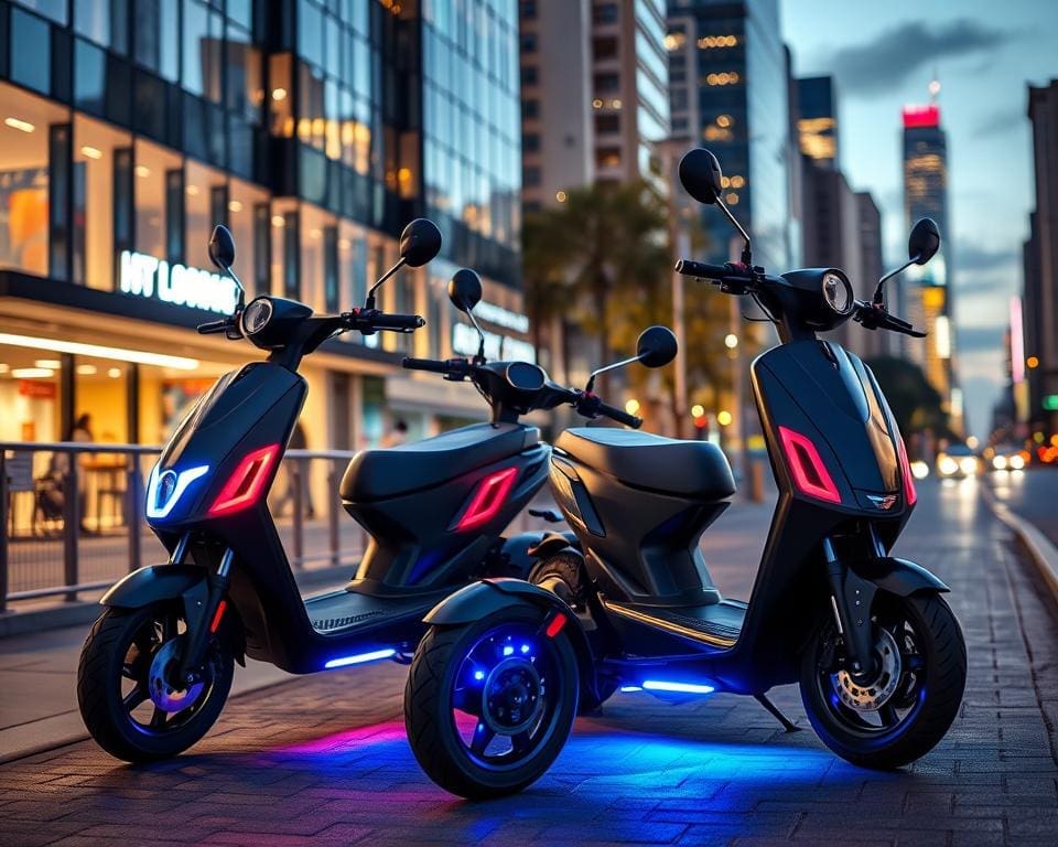 trendy elektrische scooters met LED-verlichting